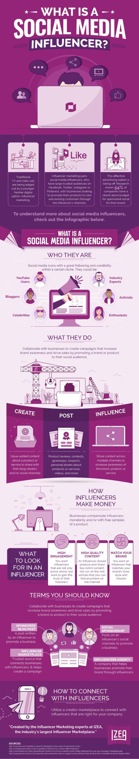infograhic from IZEA what is a social media influencer